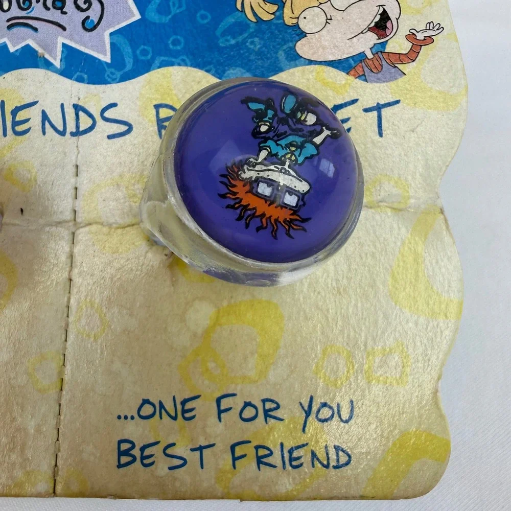 Vintage 1998 Rugrats Best Friends Ring Set Angelica Chuckie Nickelodeon 90s Toy